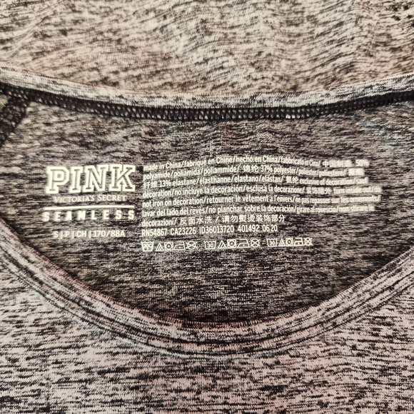Victoria's Secret PINK Seamless Long Sleeve Crop Top Gray Small - Picture 2 of 5